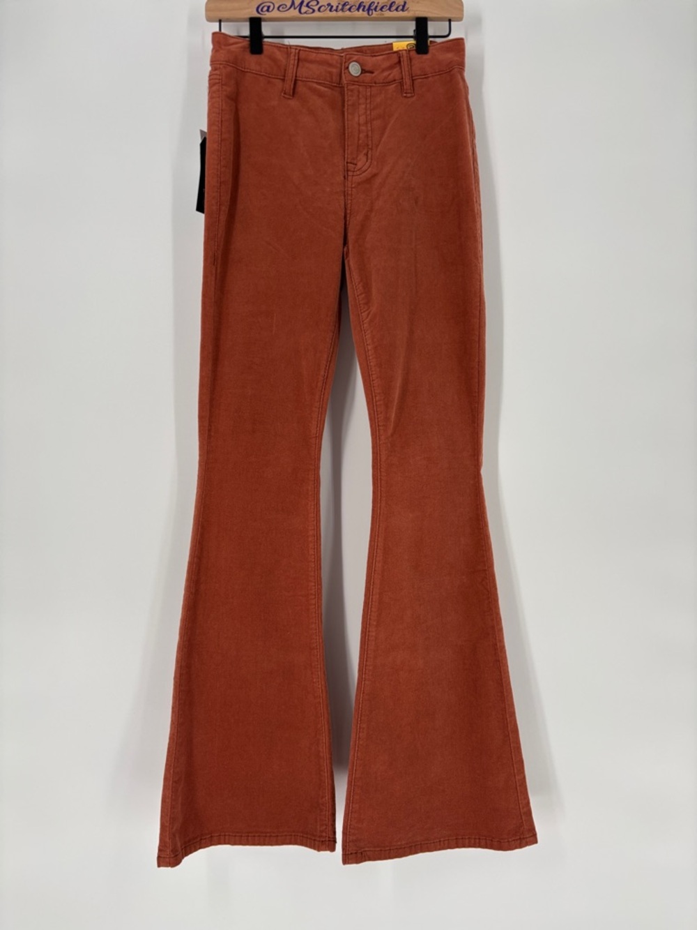 Rock & Roll high row rust corduroy high row button flare new 28 x 34
